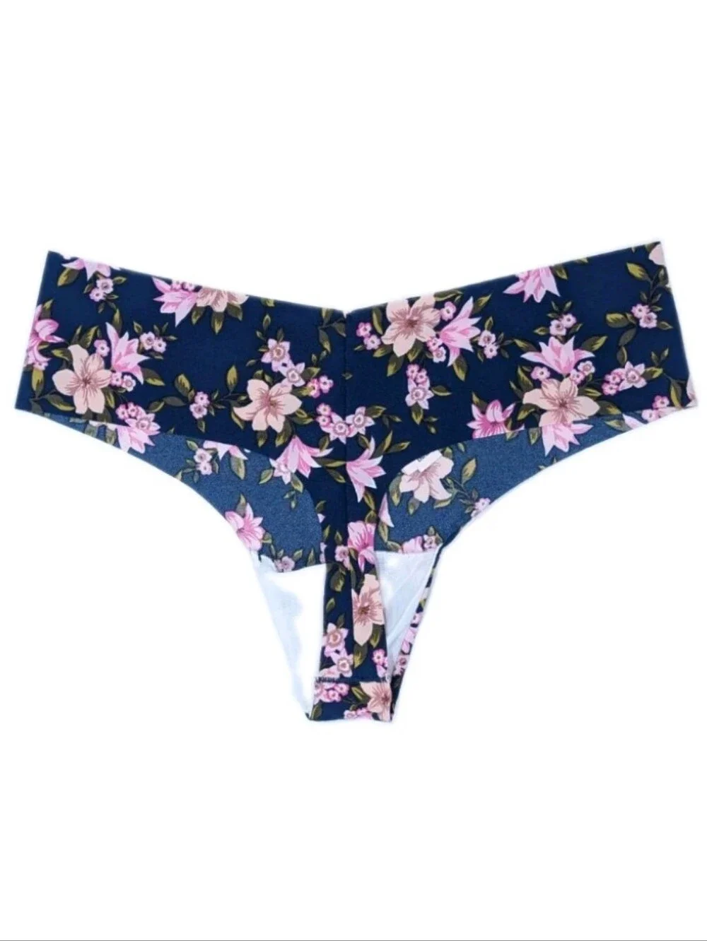 Victoria's Secret No Show Thong Large New Women Stretch Panty Midnight Lillies